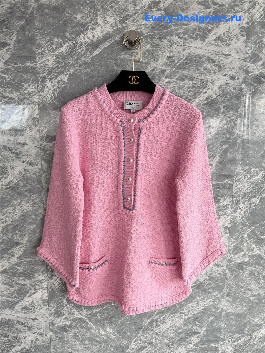 Ch**el pink crewneck knit long sleeve