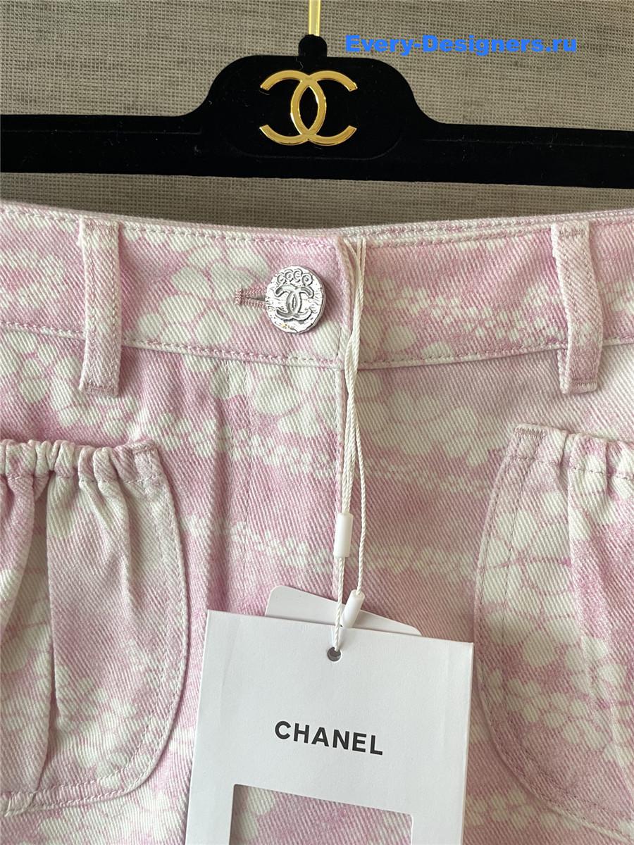 Ch**el coco beach pink denim shorts