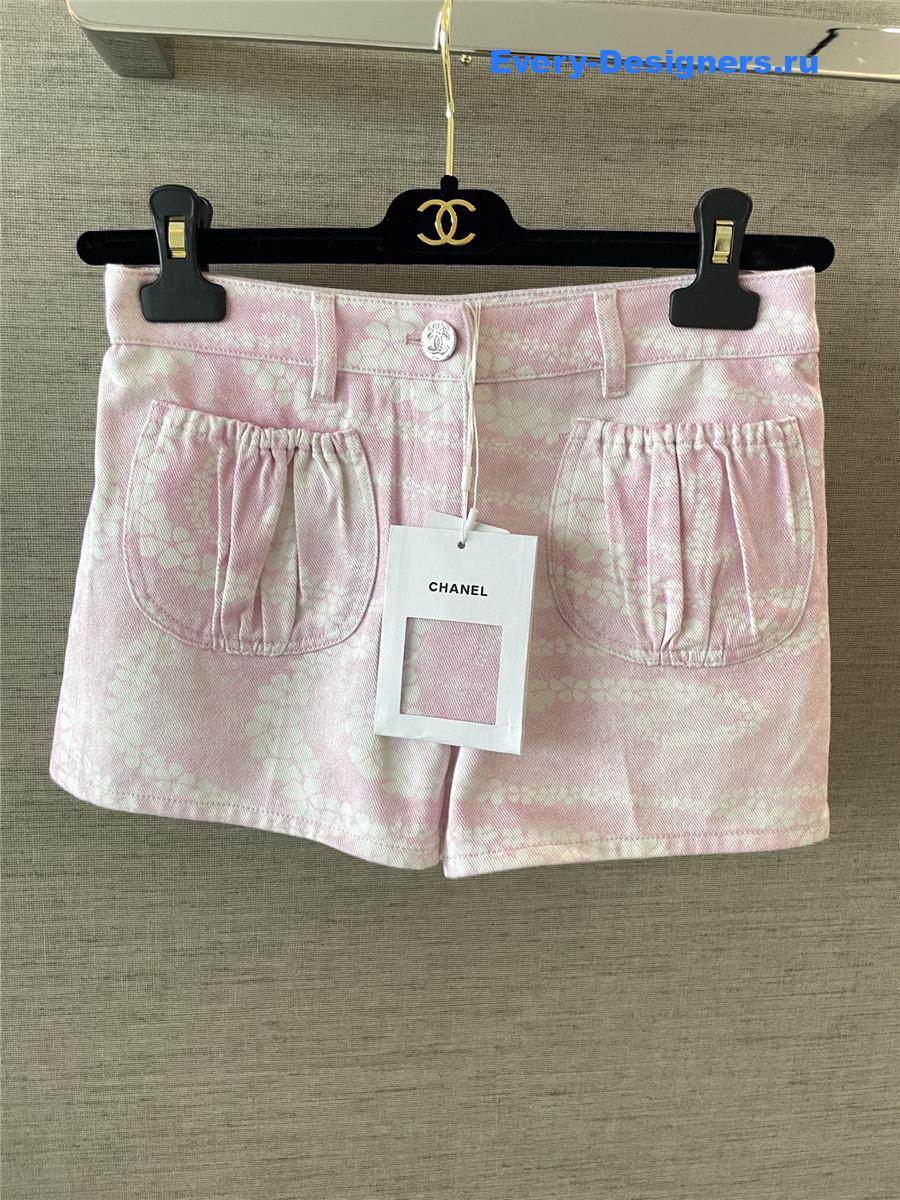 Ch**el coco beach pink denim shorts