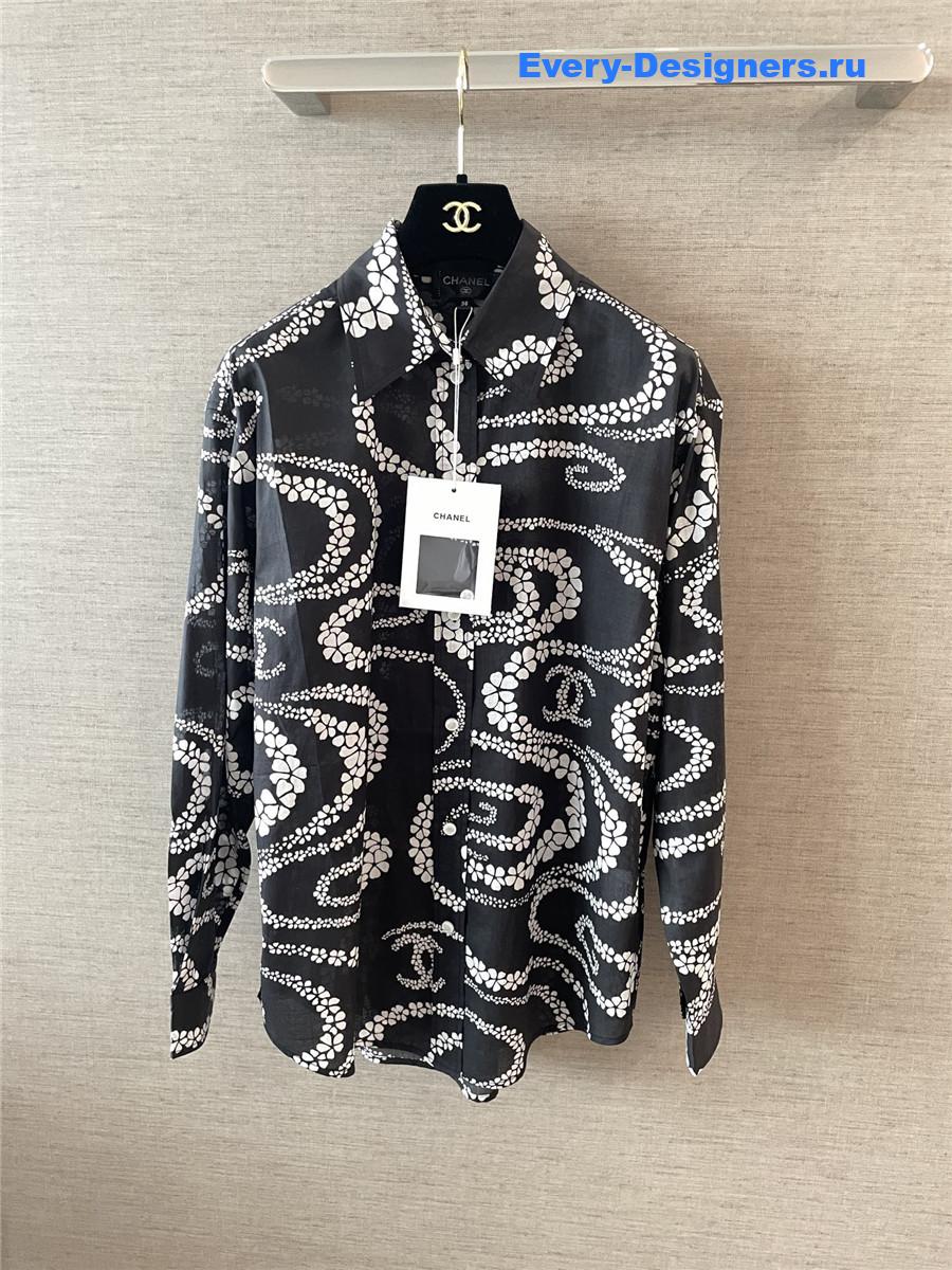 Ch**el coco beach printed voile shirt