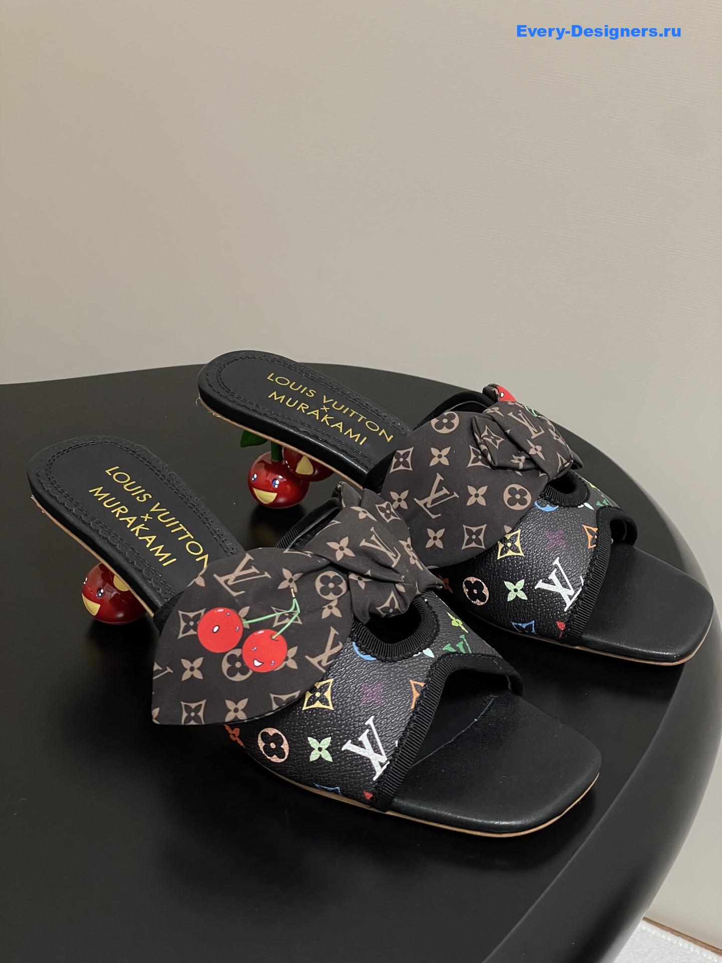 LV x Murakami Black Cherie Mules