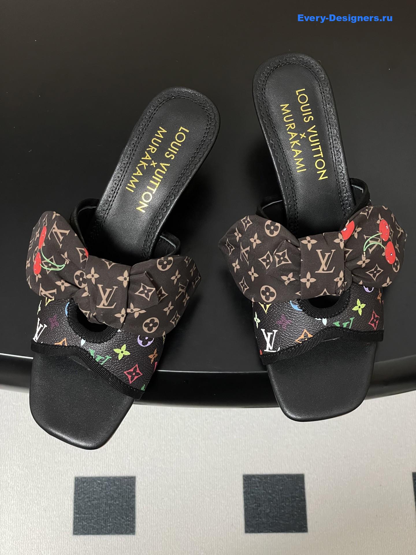 LV x Murakami Black Cherie Mules