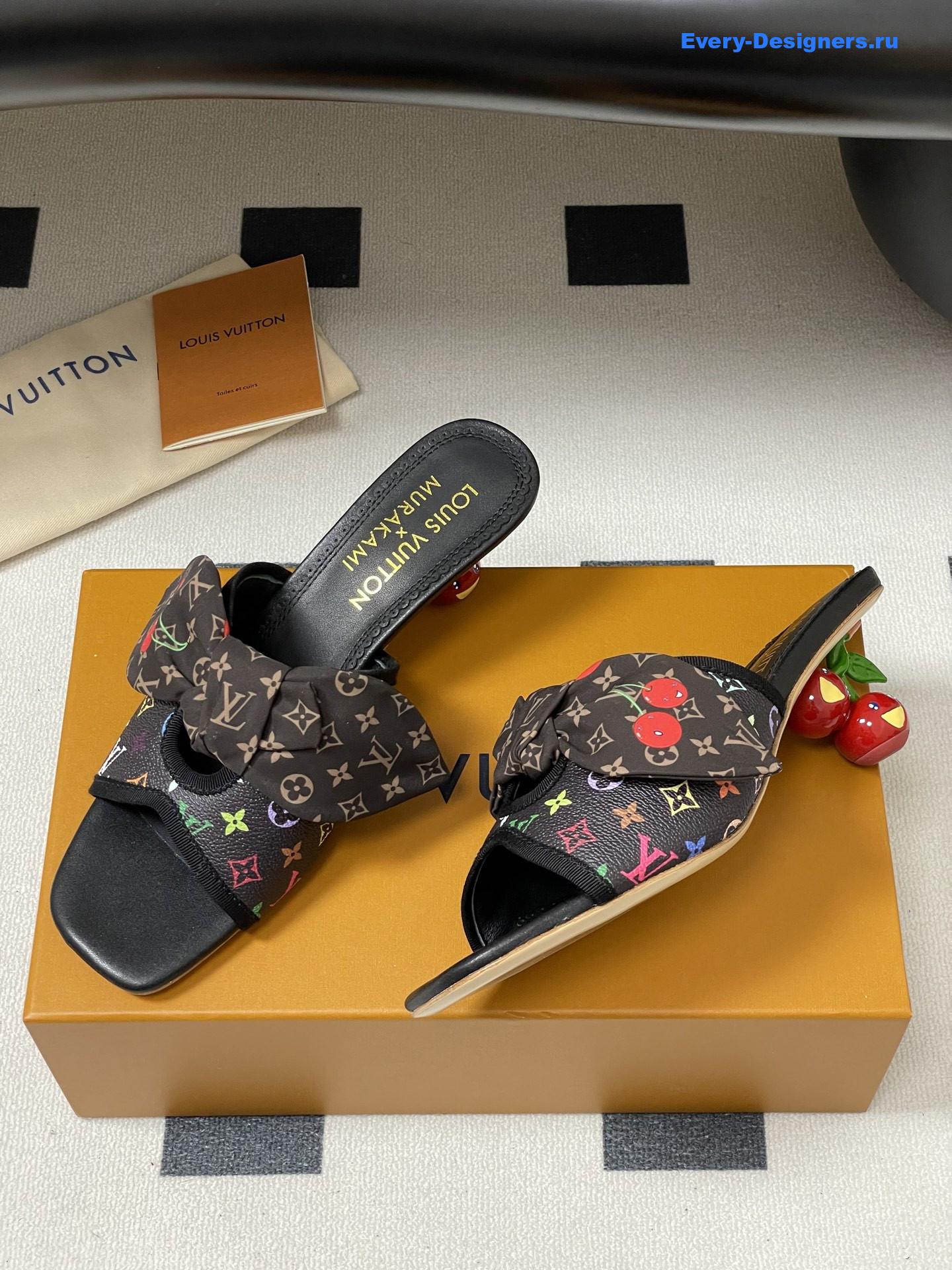 LV x Murakami Black Cherie Mules