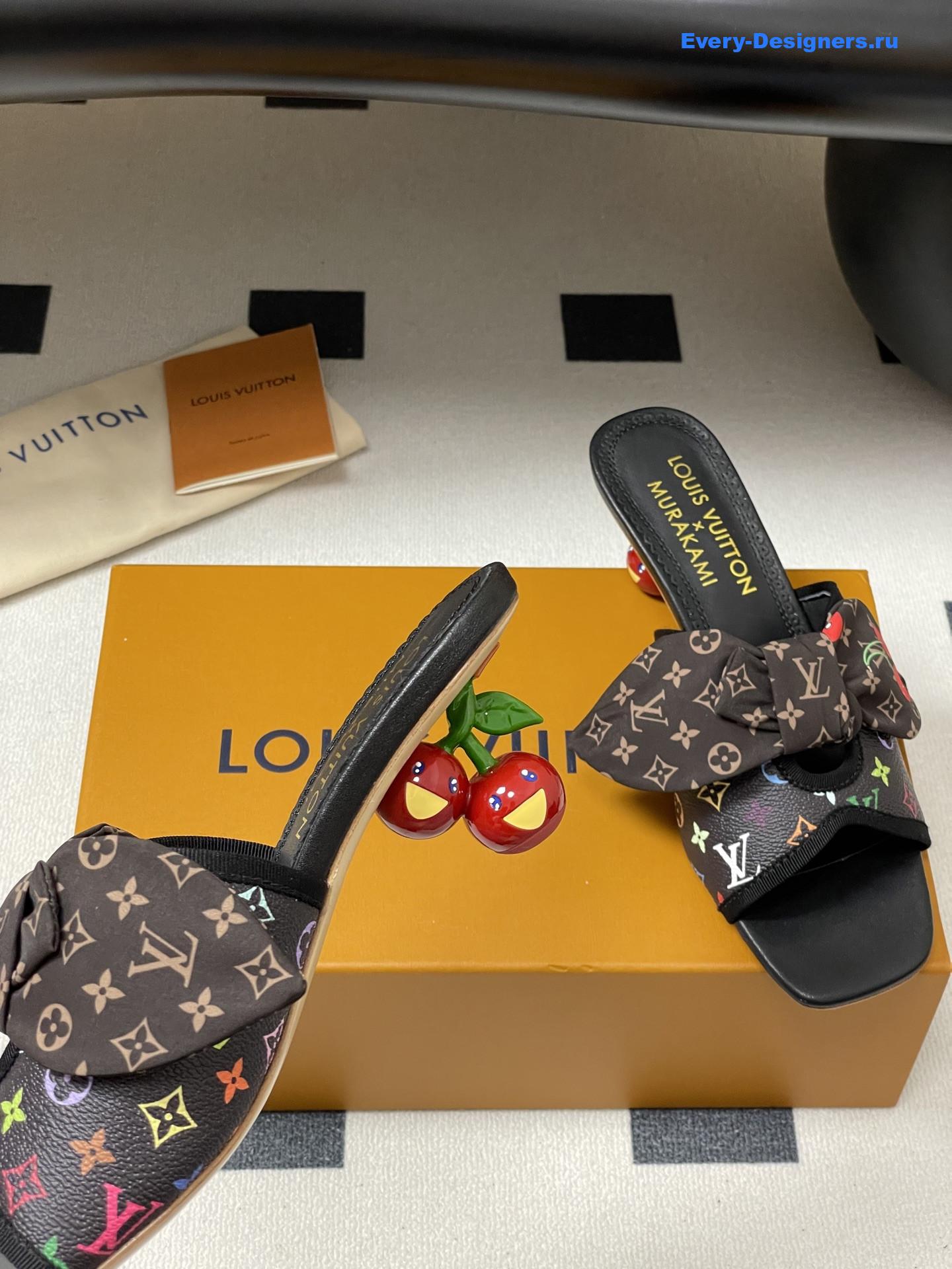 LV x Murakami Black Cherie Mules