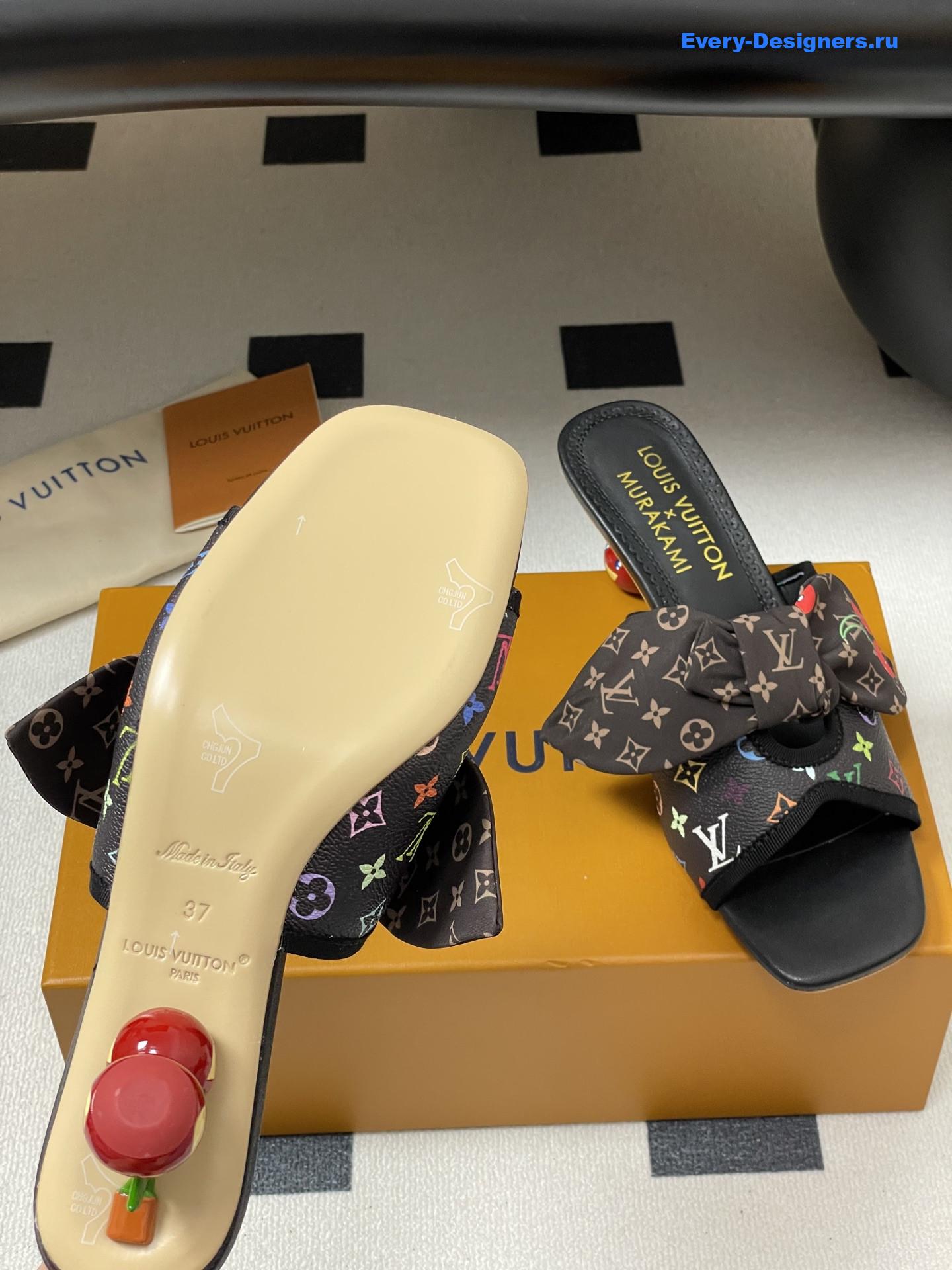 LV x Murakami Black Cherie Mules