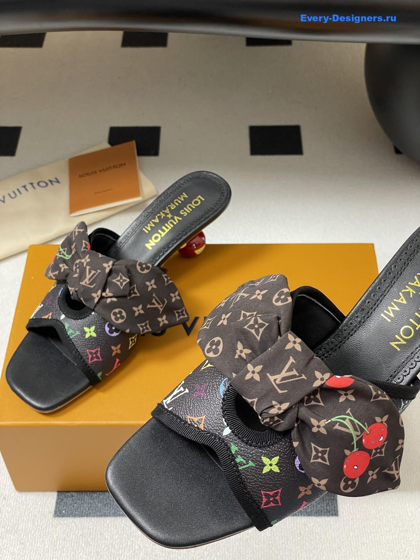 LV x Murakami Black Cherie Mules