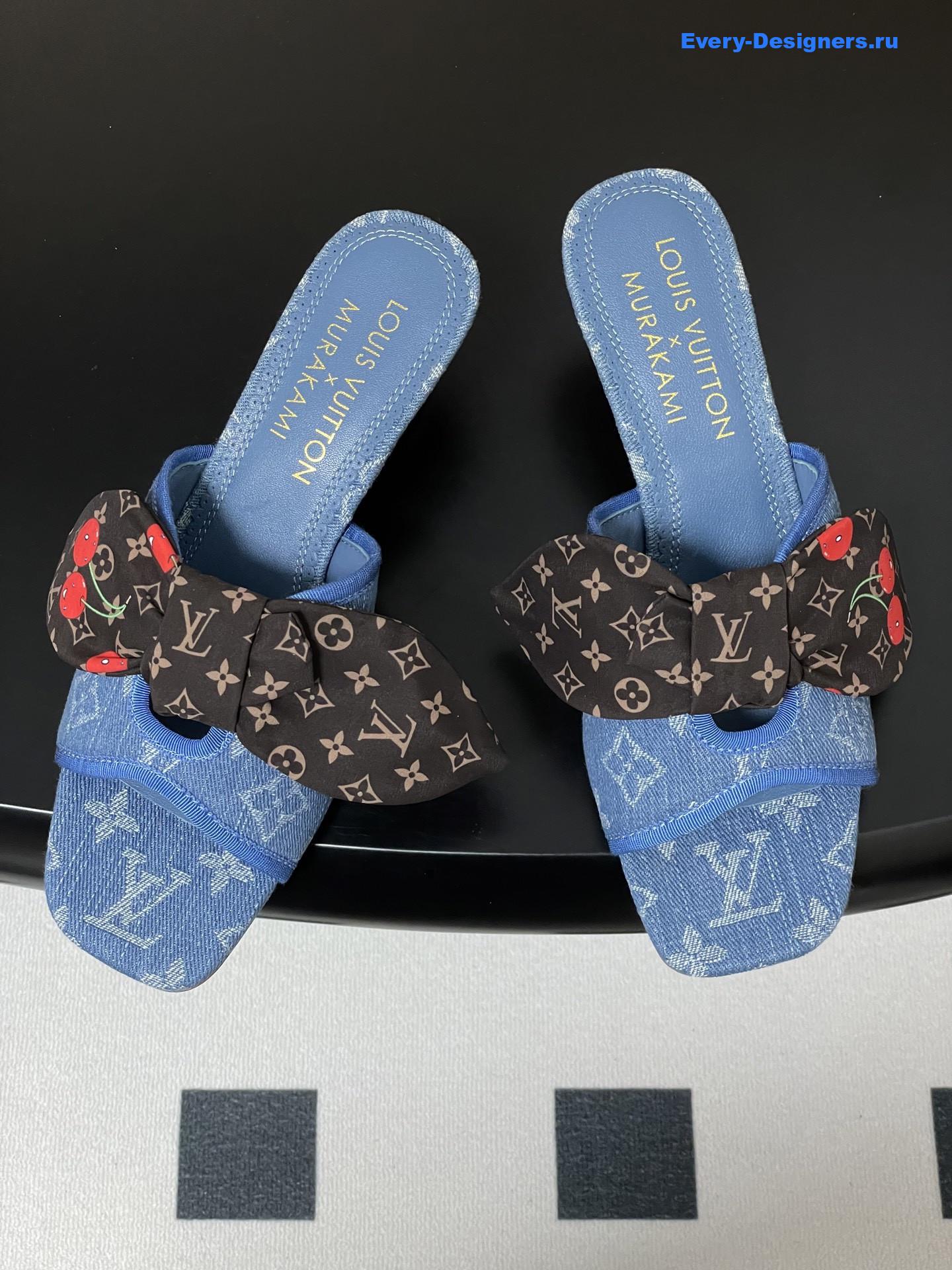 LV x Murakami Denim Cherie Mules