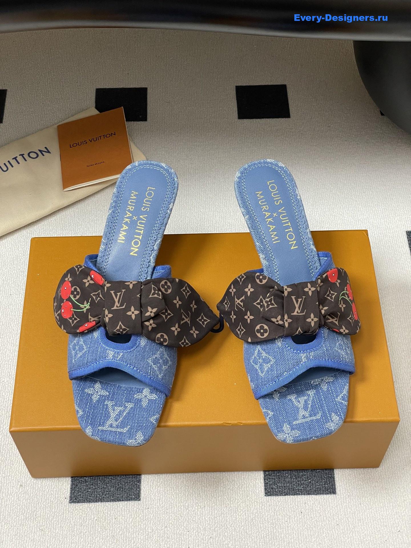 LV x Murakami Denim Cherie Mules