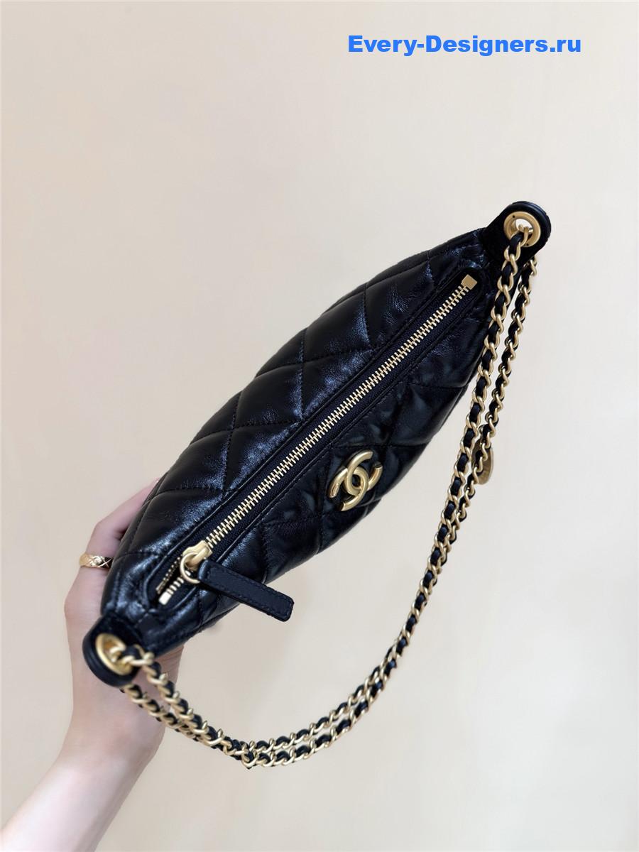 Ch**el black lambskin hobo