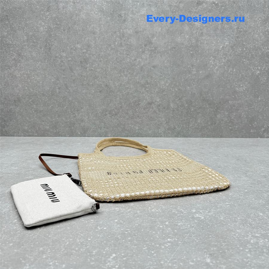 Miu Miu Ivy Raffia Shoulder Bag