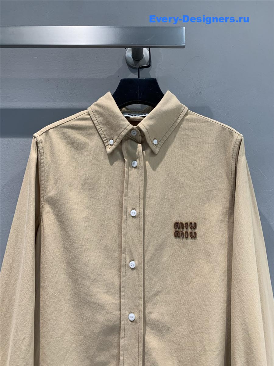 Miu Miu Logo Poplin Shirt