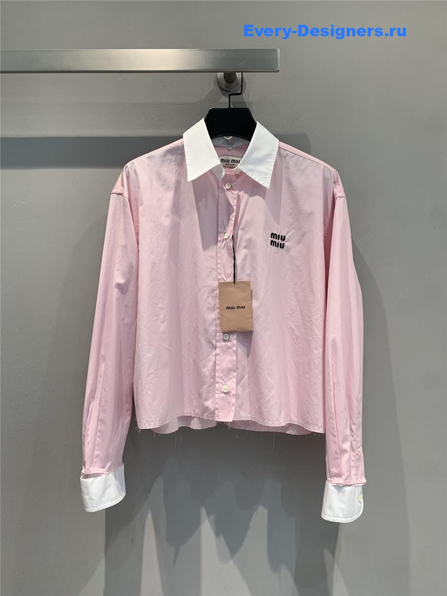 Miu Miu Pink Cotton Poplin Shirt