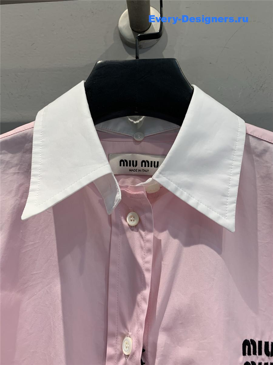Miu Miu Pink Cotton Poplin Shirt