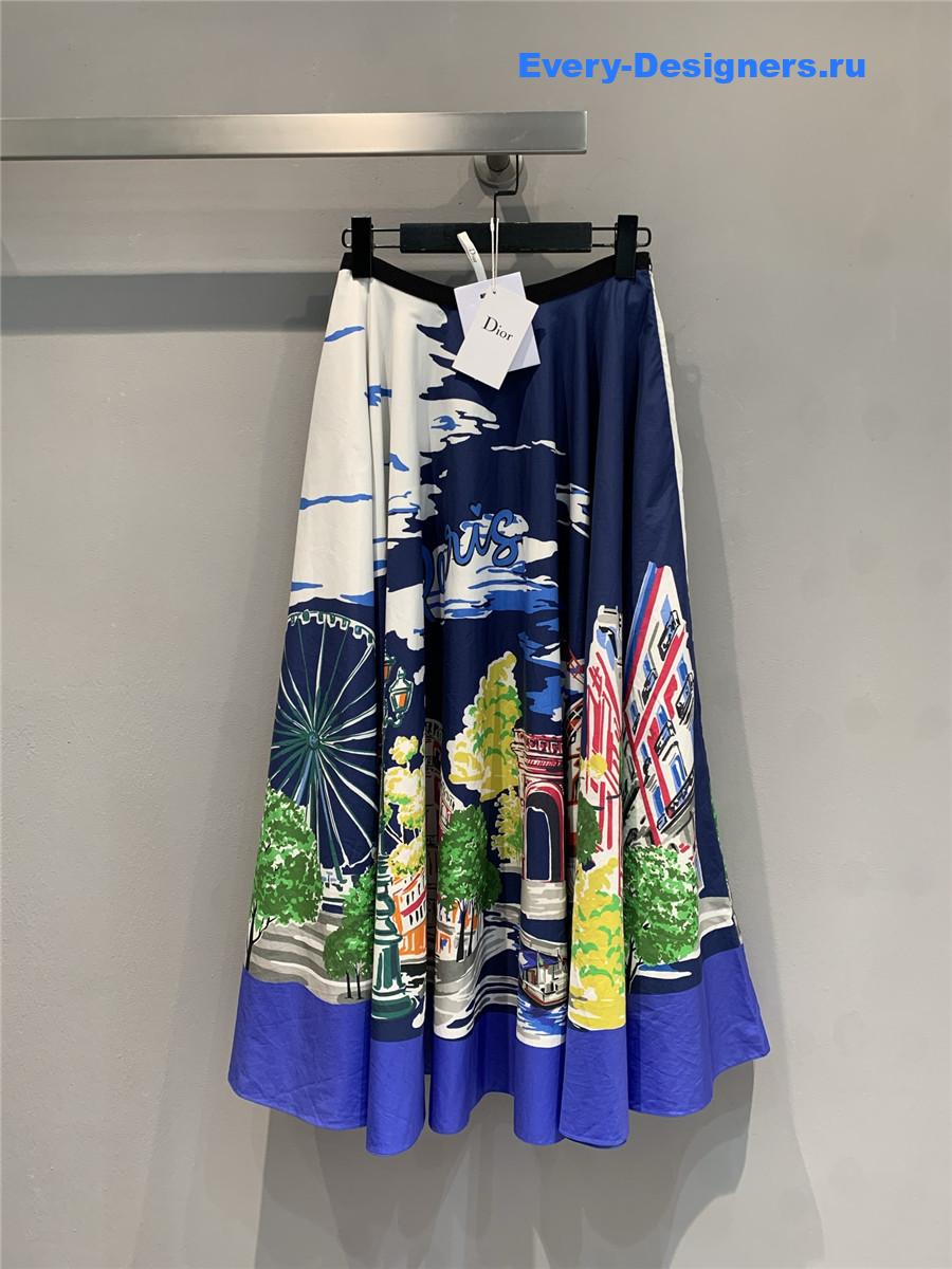 D10r souvenir flared skirt