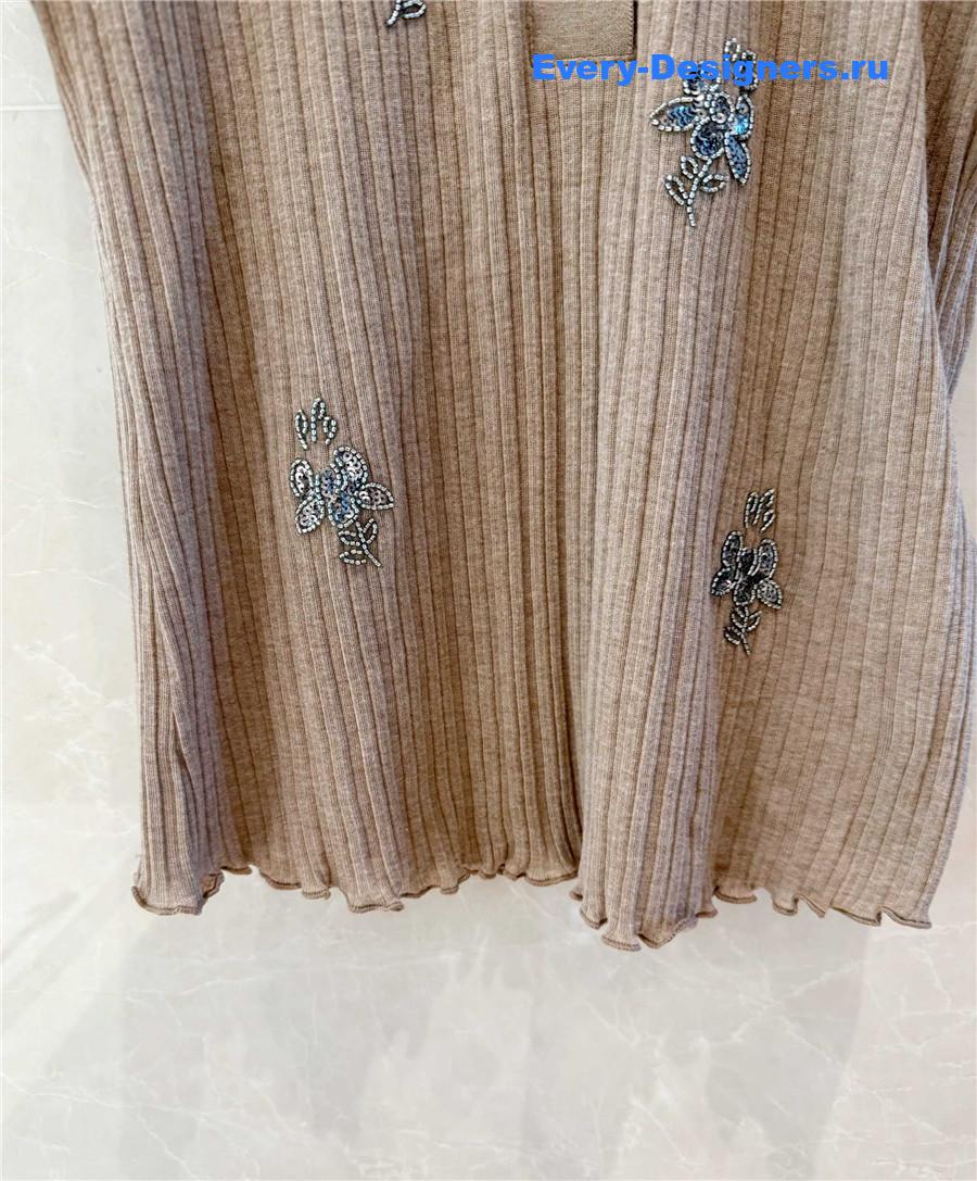 F**di brown cotton polo