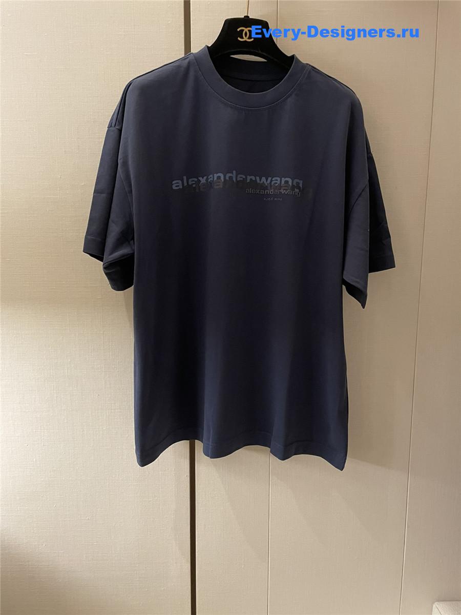 A1exa*der wang navy logo tee