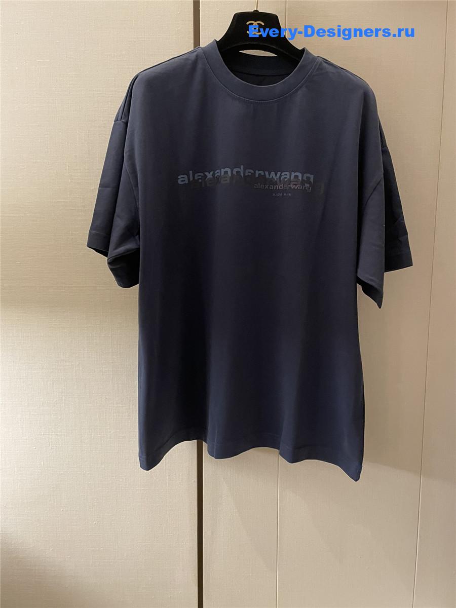 A1exa*der wang navy logo tee