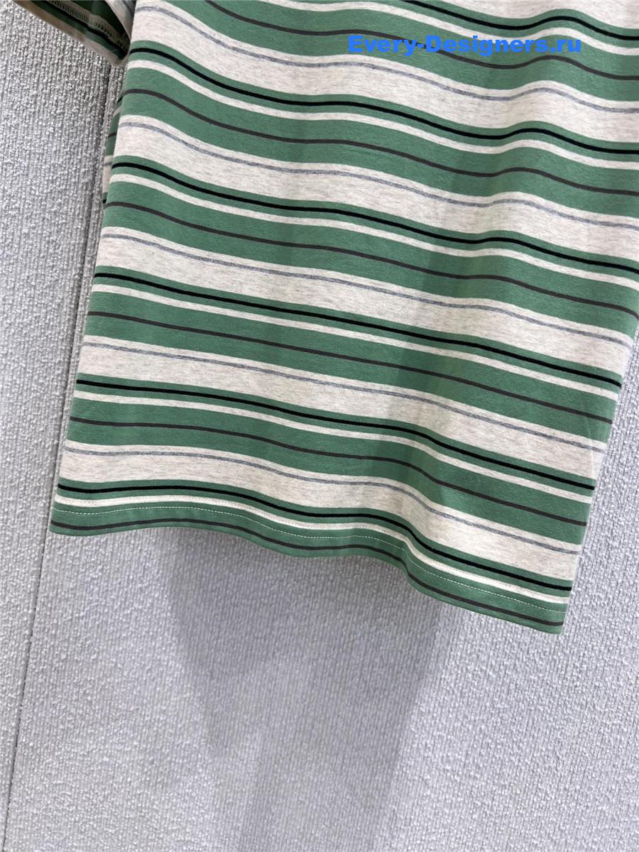 Miu Miu Green/White/Light Blue Jersey T-Shirt