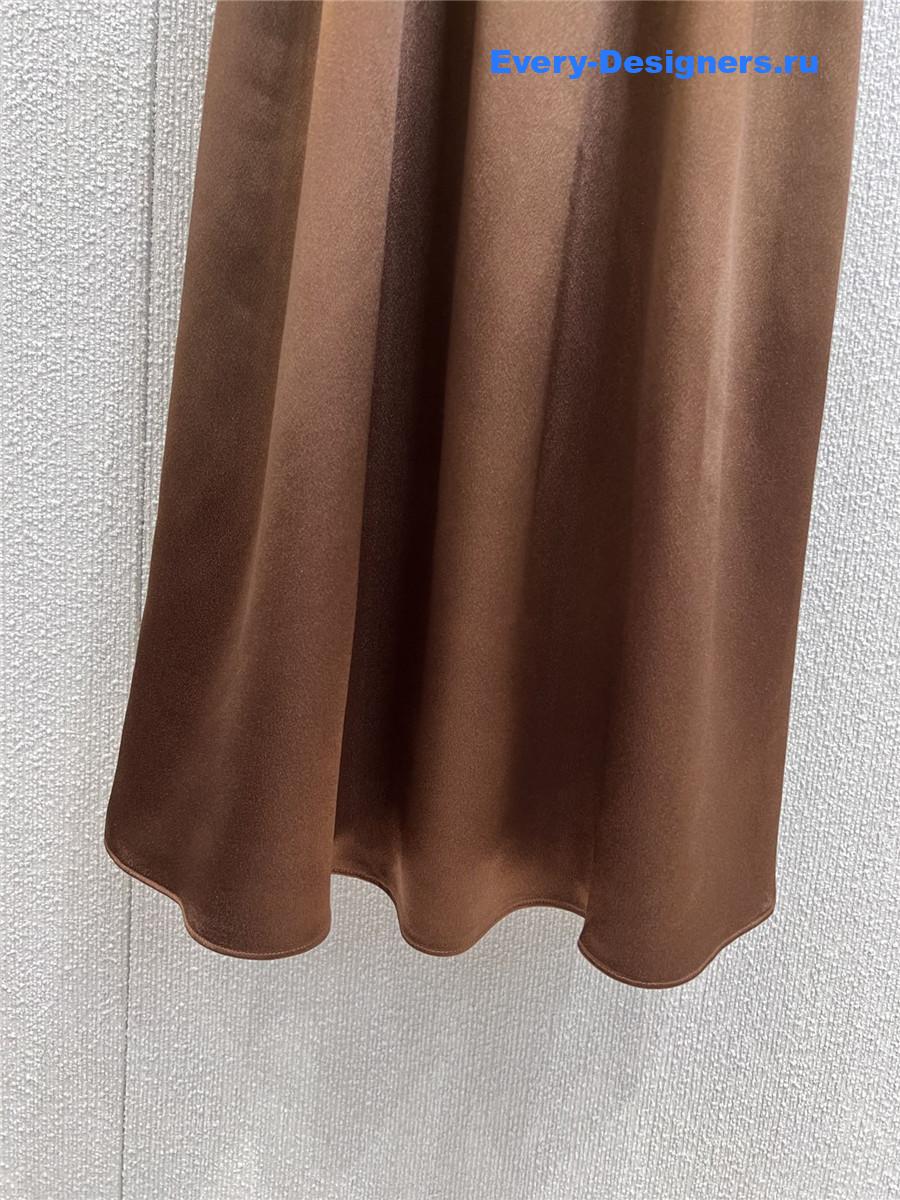 Miu Miu Cocoa Brown Long Satin Dress