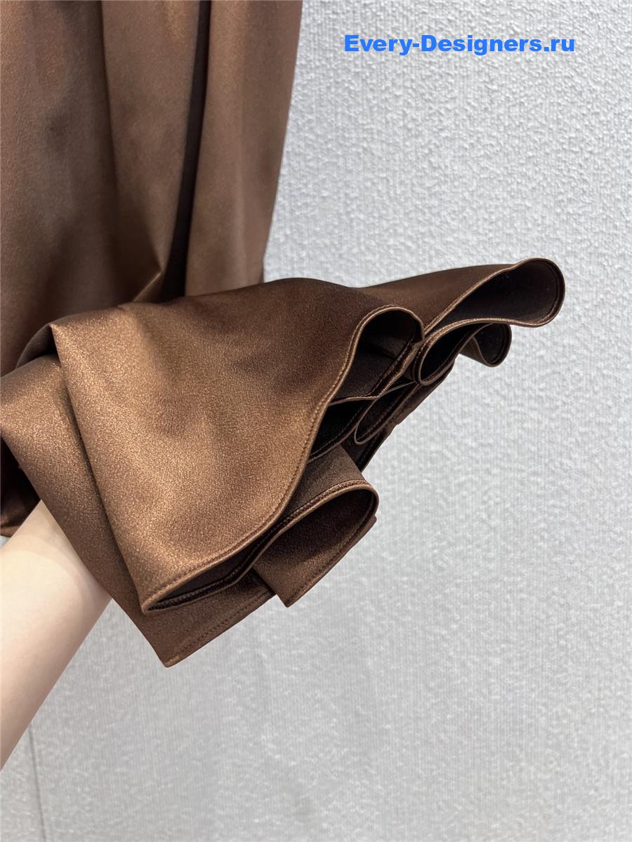 Miu Miu Cocoa Brown Long Satin Dress