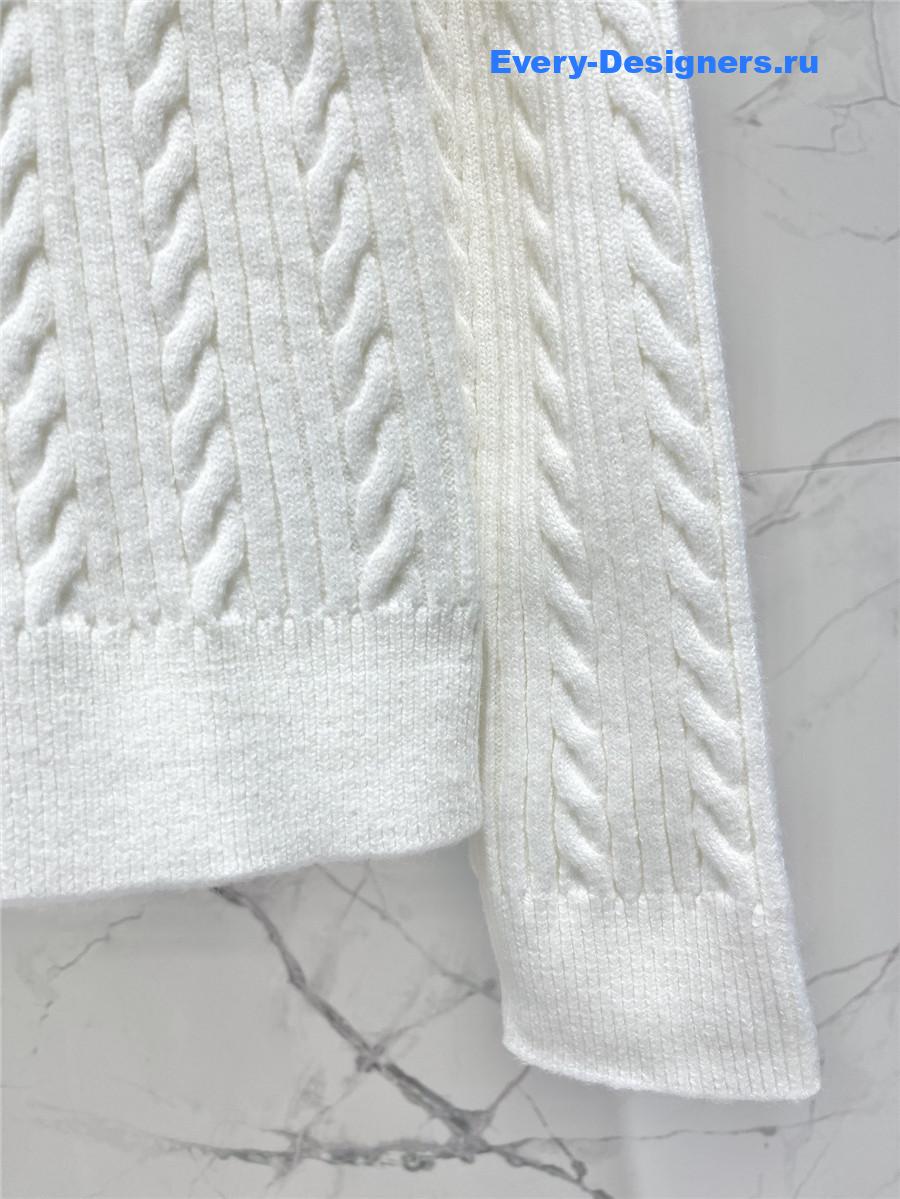 Miu Miu White Beaded Cardigan