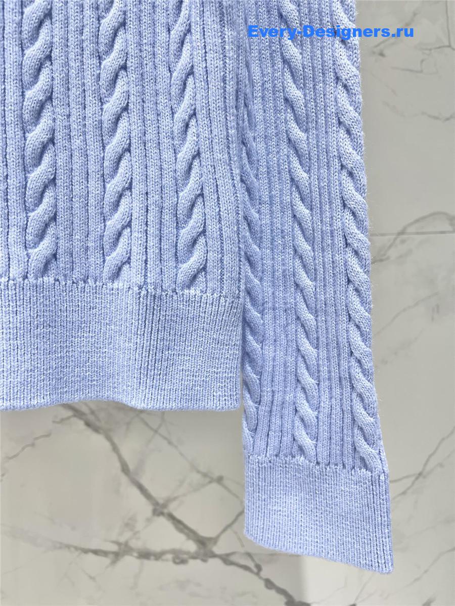 Miu Miu Light Blue Beaded Cardigan