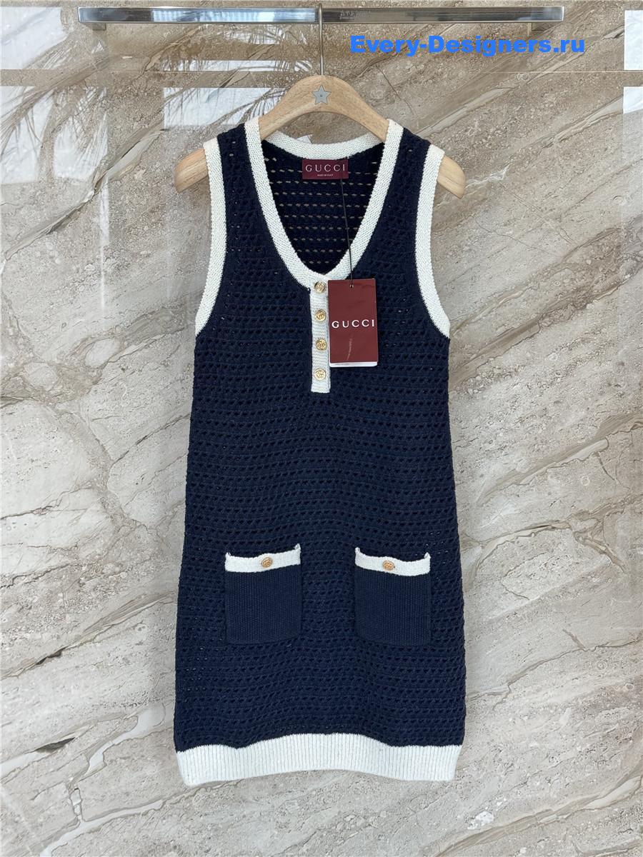 Gvc*1 navy cotton crochet dress