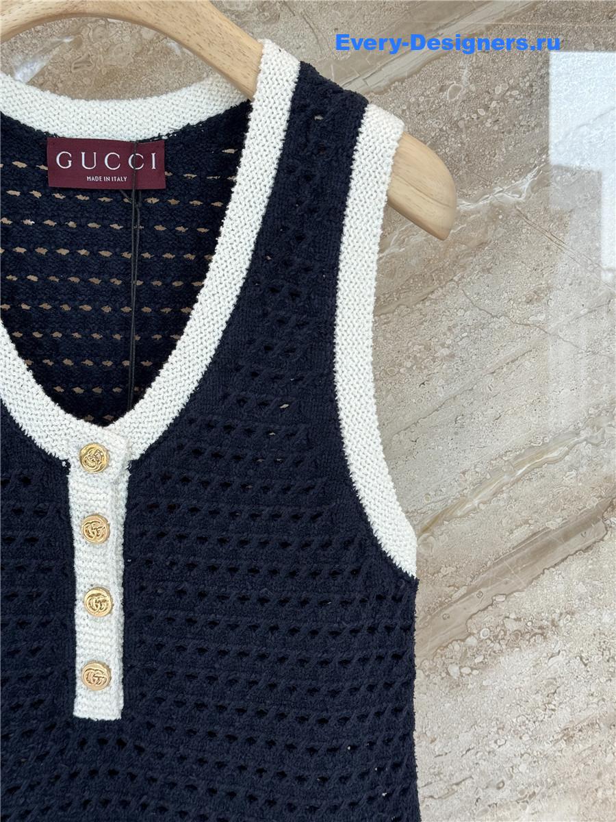 Gvc*1 navy cotton crochet dress