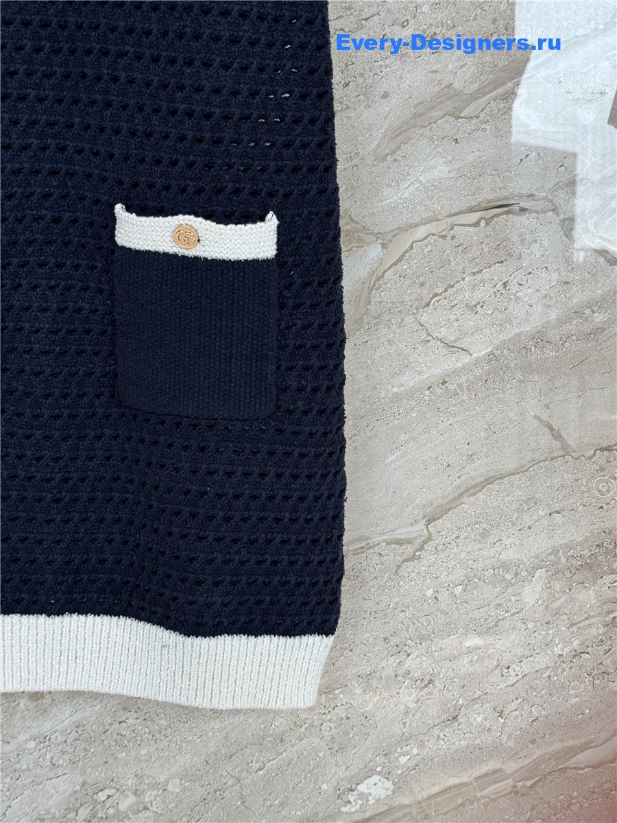 Gvc*1 navy cotton crochet dress