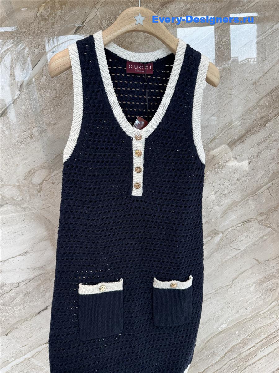 Gvc*1 navy cotton crochet dress