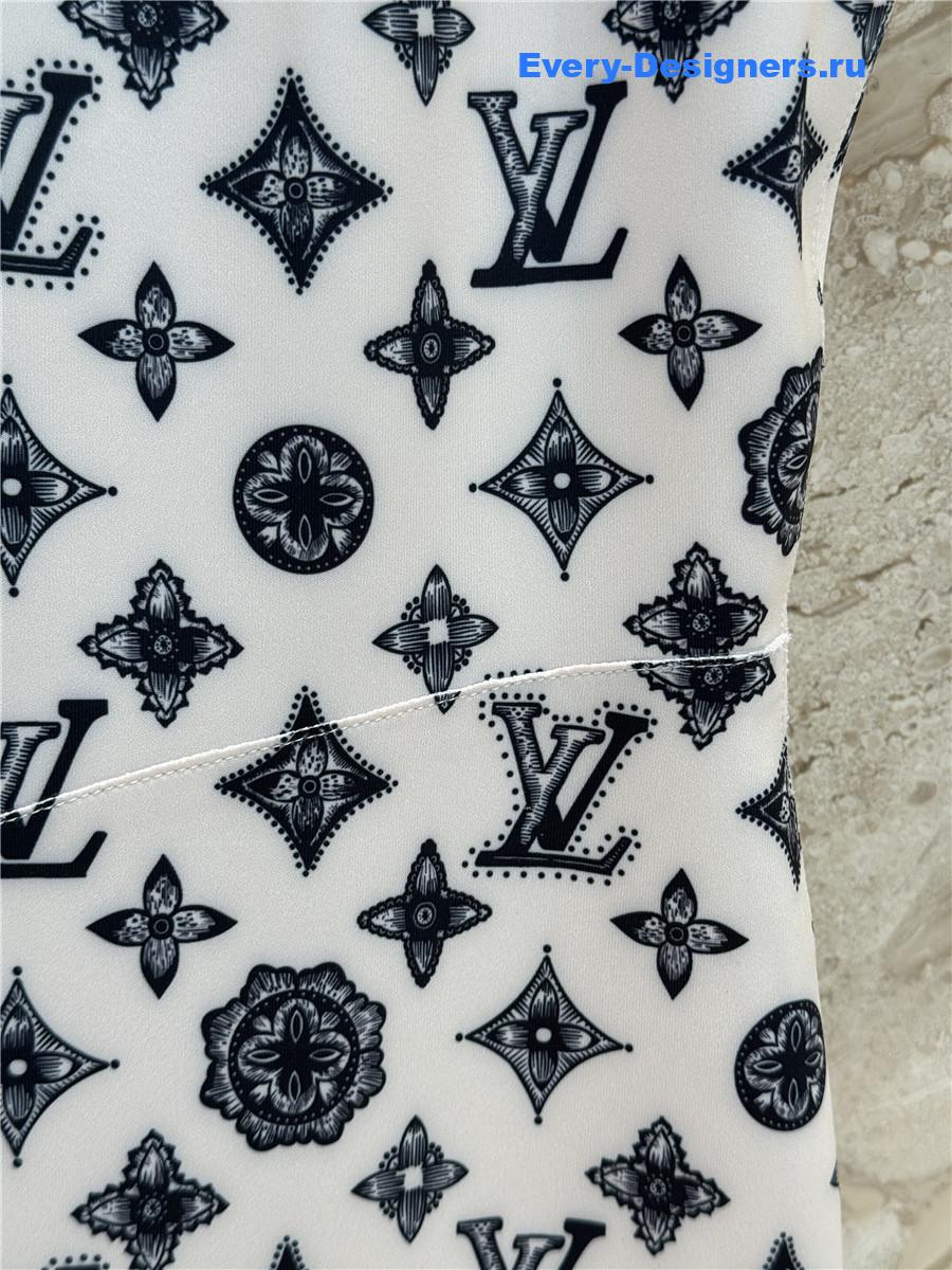 l0vis Vvtt0n monogram fitted dress