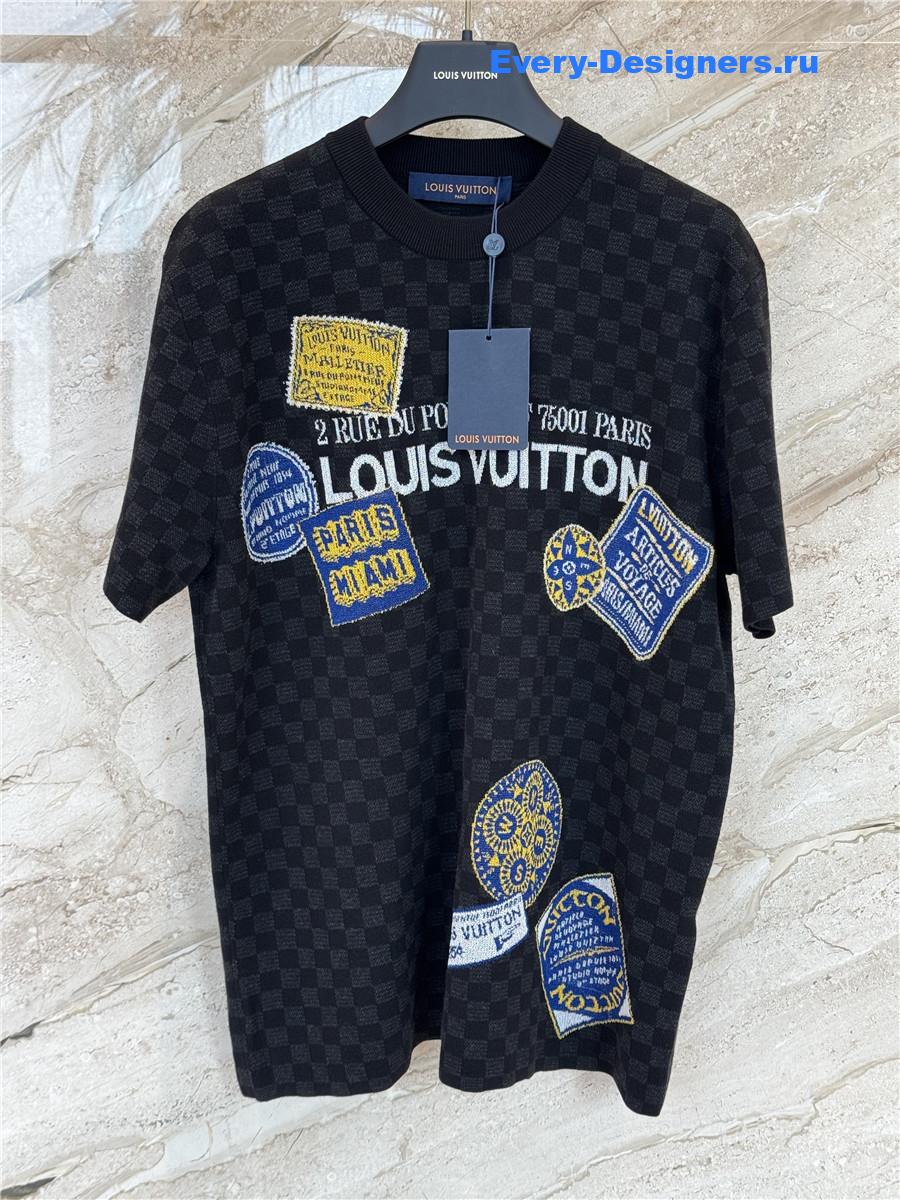 l0vis Vvtt0n damier short-sleeved signature crewneck