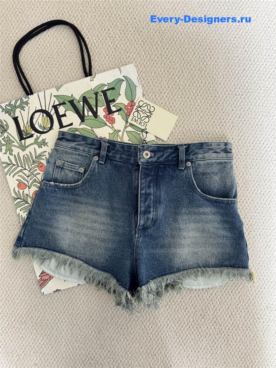 L0ew* anagram denim shorts in blue
