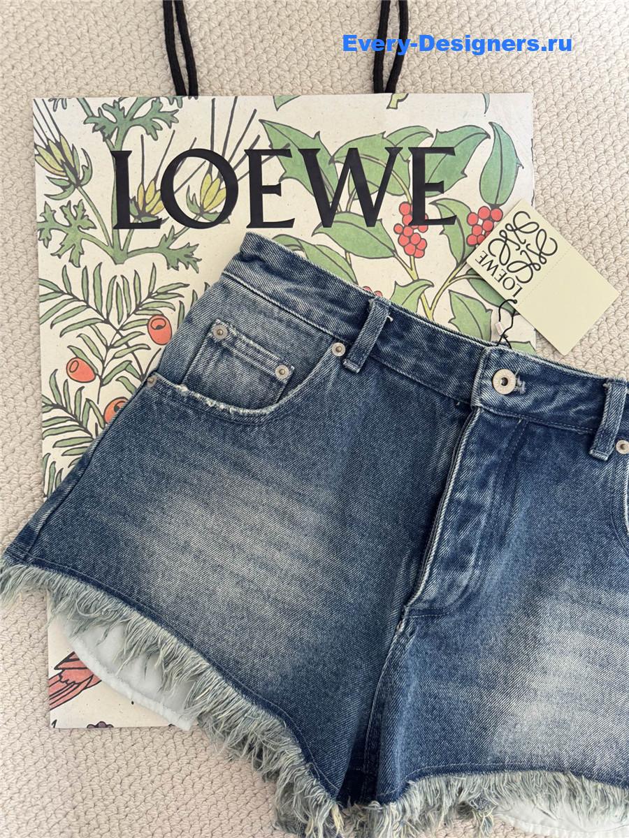 L0ew* anagram denim shorts in blue