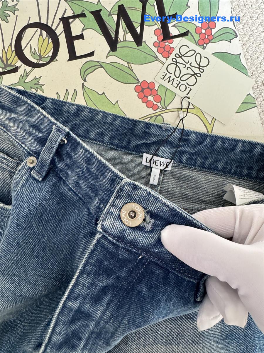 L0ew* anagram denim shorts in blue