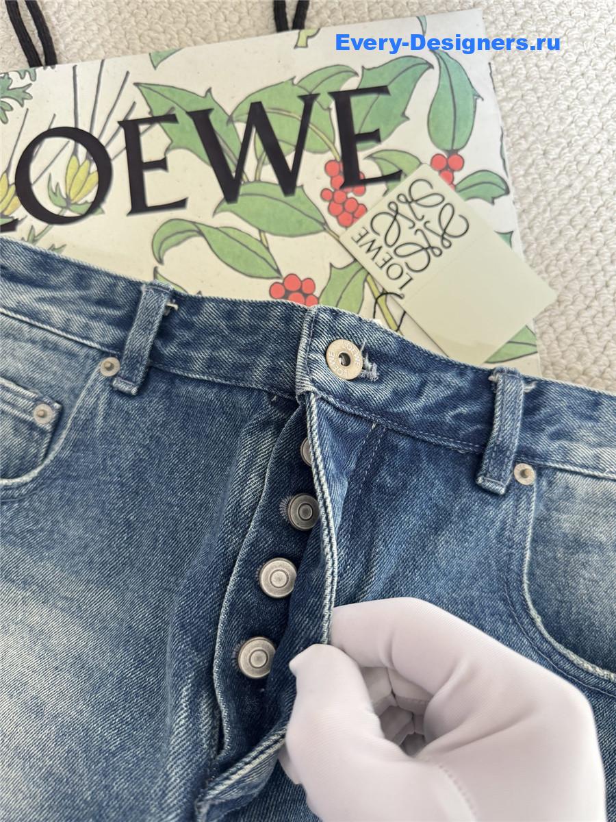 L0ew* anagram denim shorts in blue