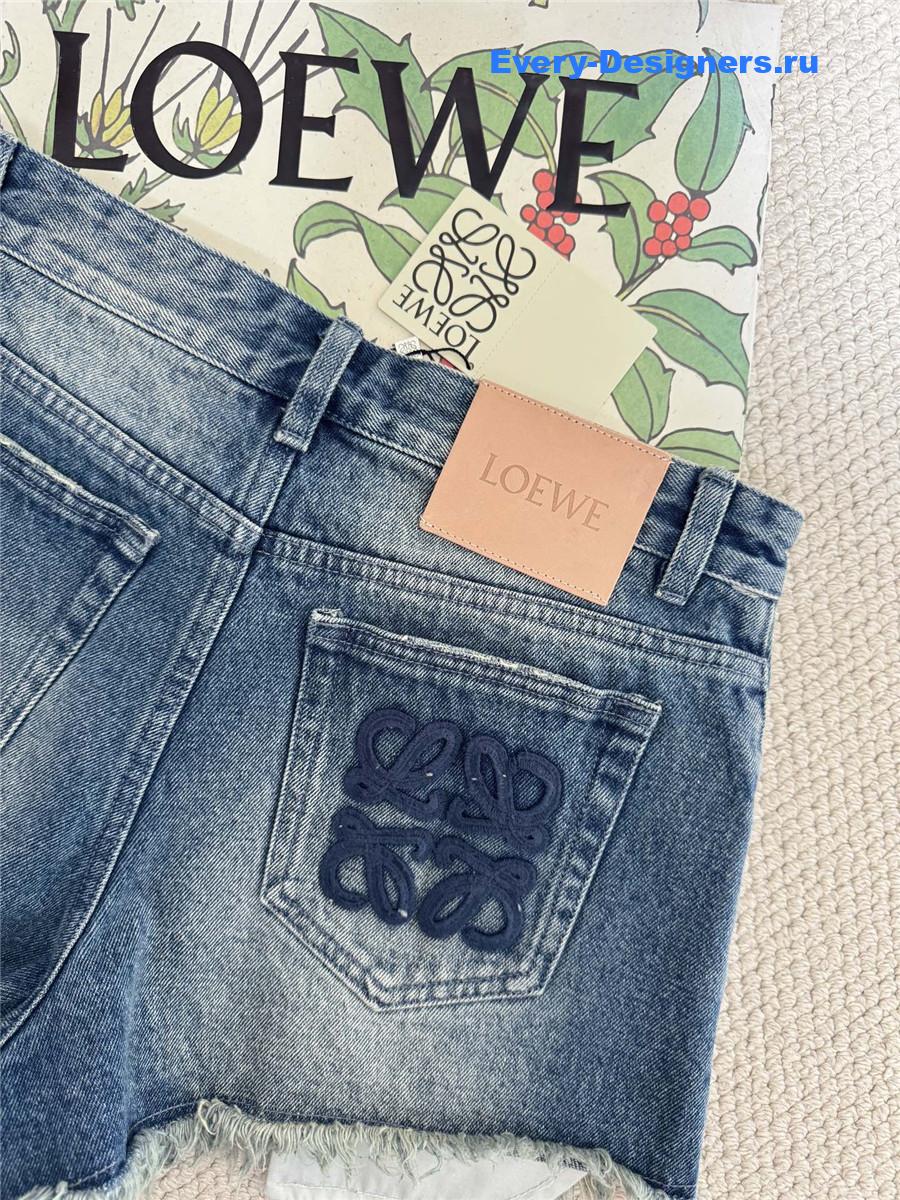 L0ew* anagram denim shorts in blue