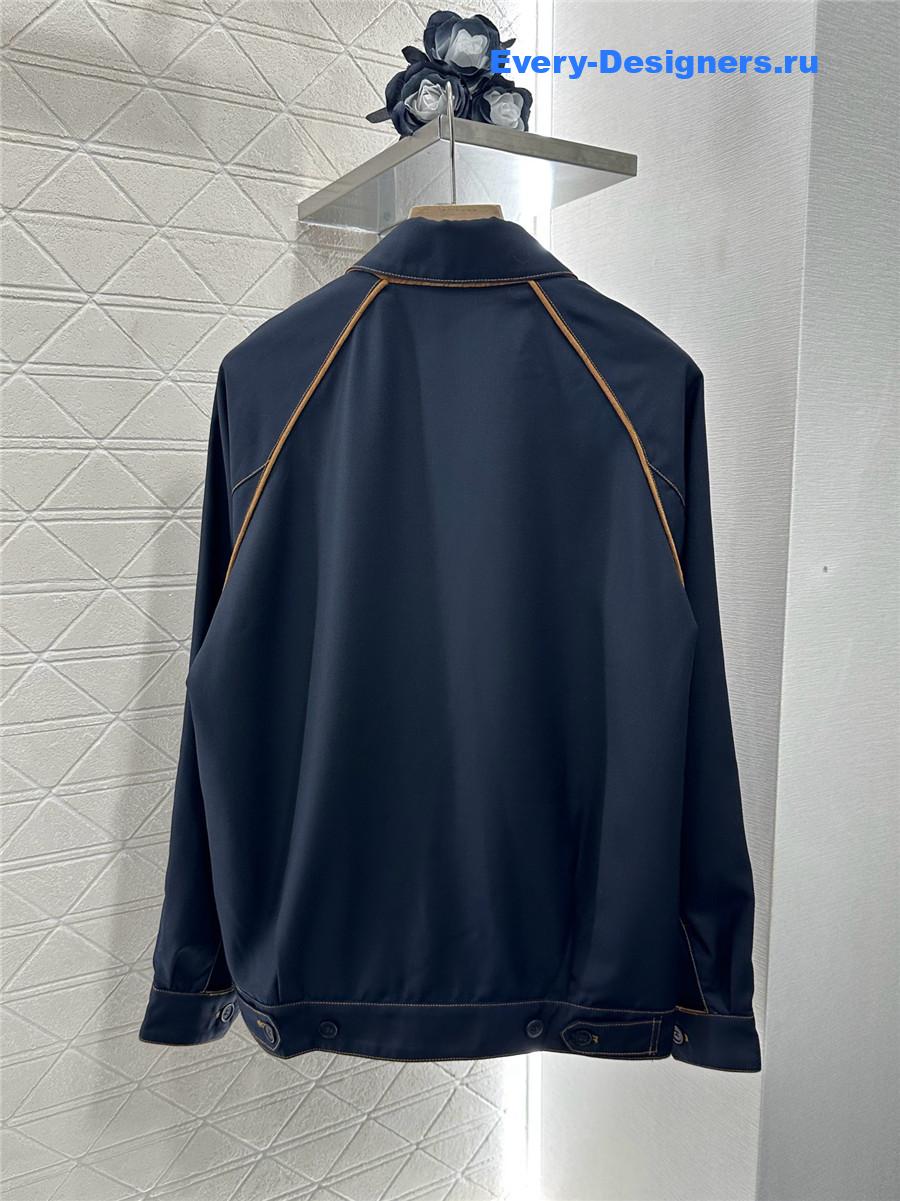 Miu Miu Dark Blue Outline Coat