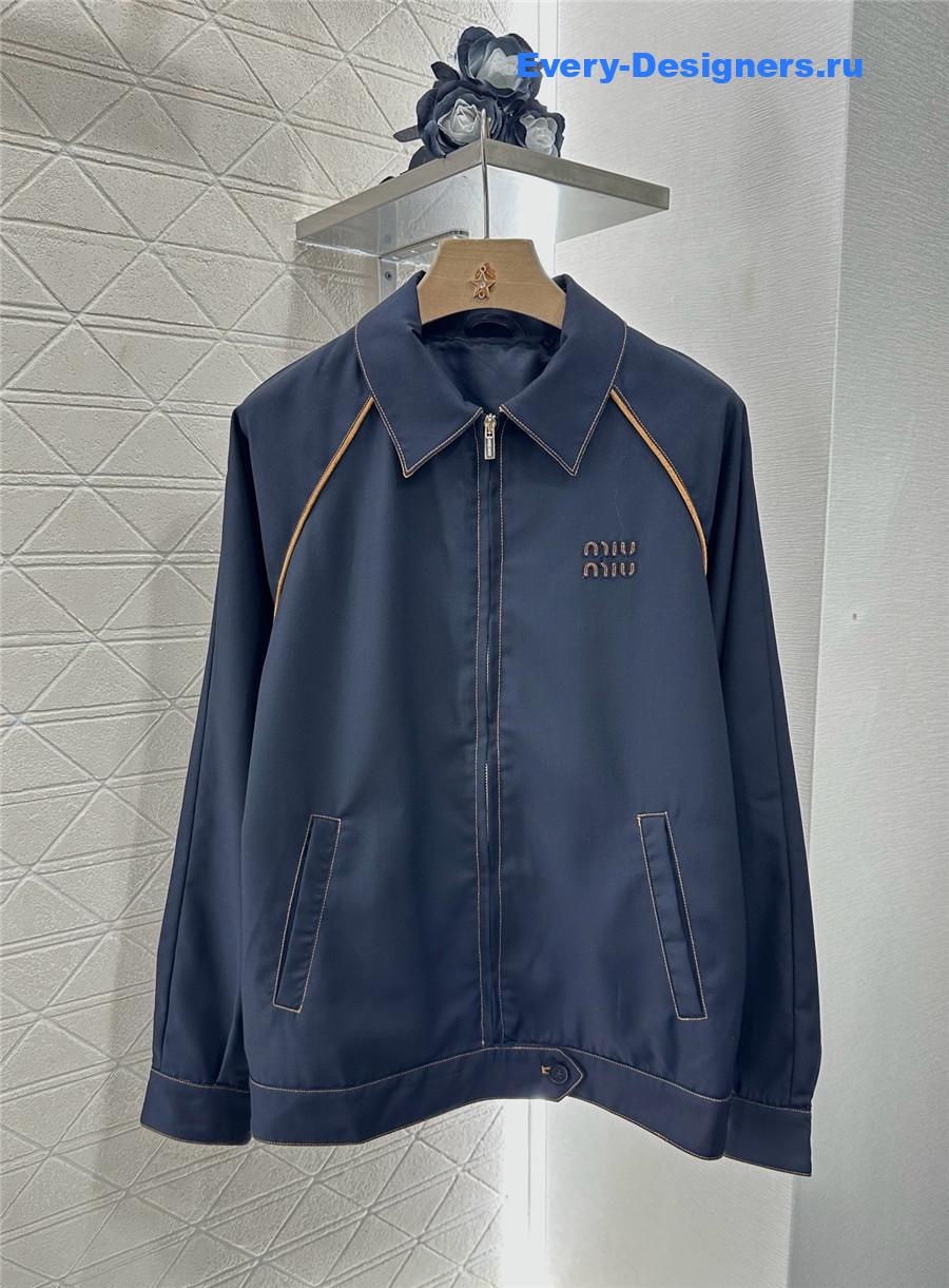 Miu Miu Dark Blue Outline Coat