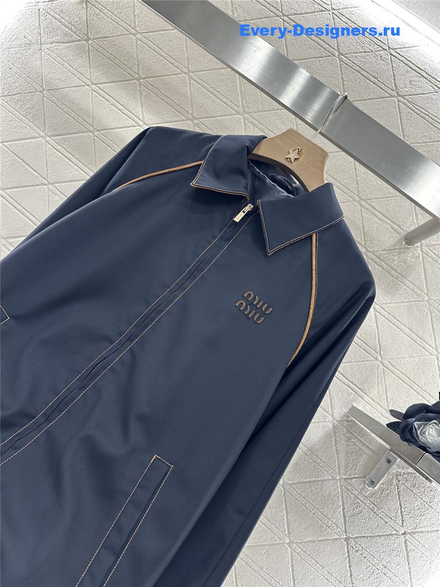 Miu Miu Dark Blue Outline Coat