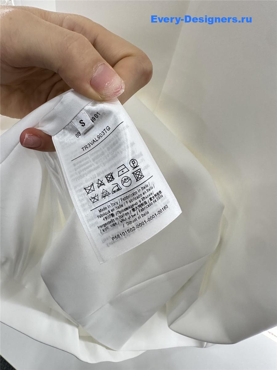 Va1e*ntin0 white crepe couture midi dress