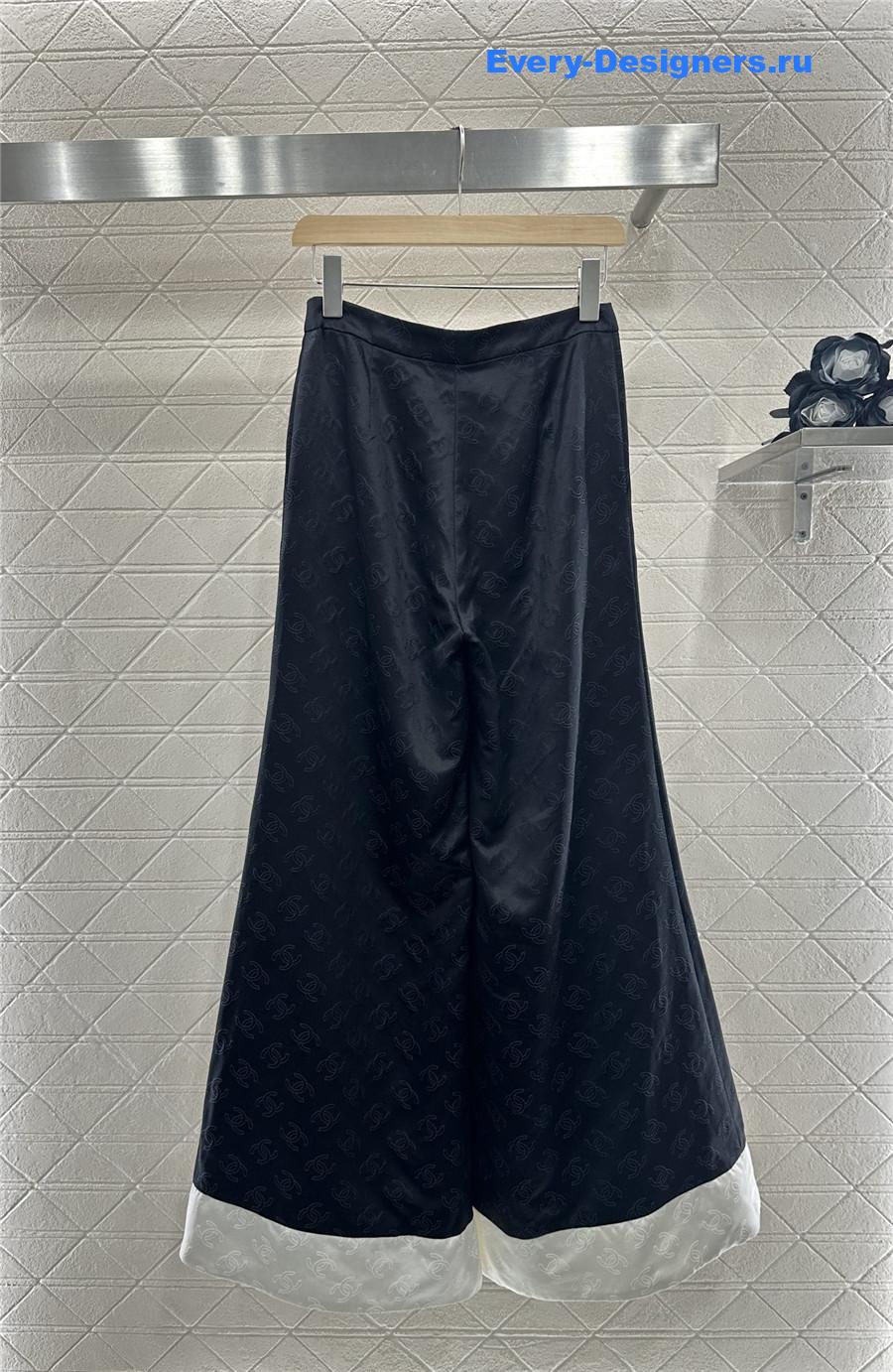 Ch**el cc jacquard flared trousers