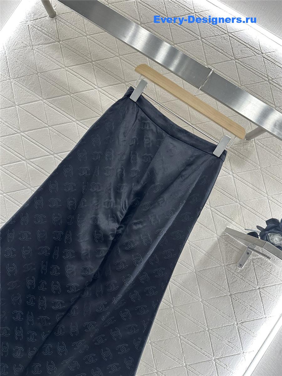 Ch**el cc jacquard flared trousers