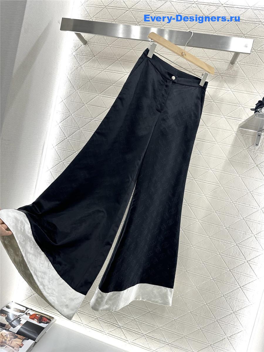 Ch**el cc jacquard flared trousers