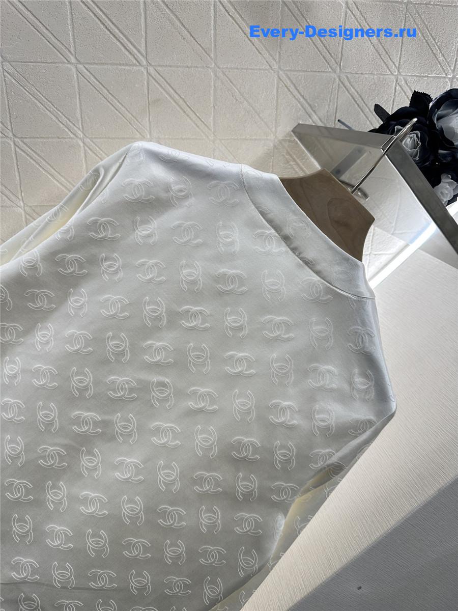 Ch**el white cc jacquard jacket