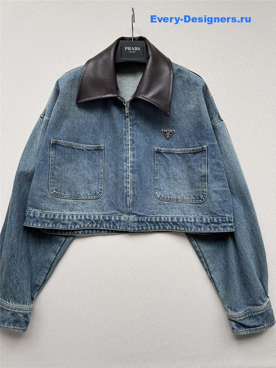 Pra*a blue cropped denim jacket