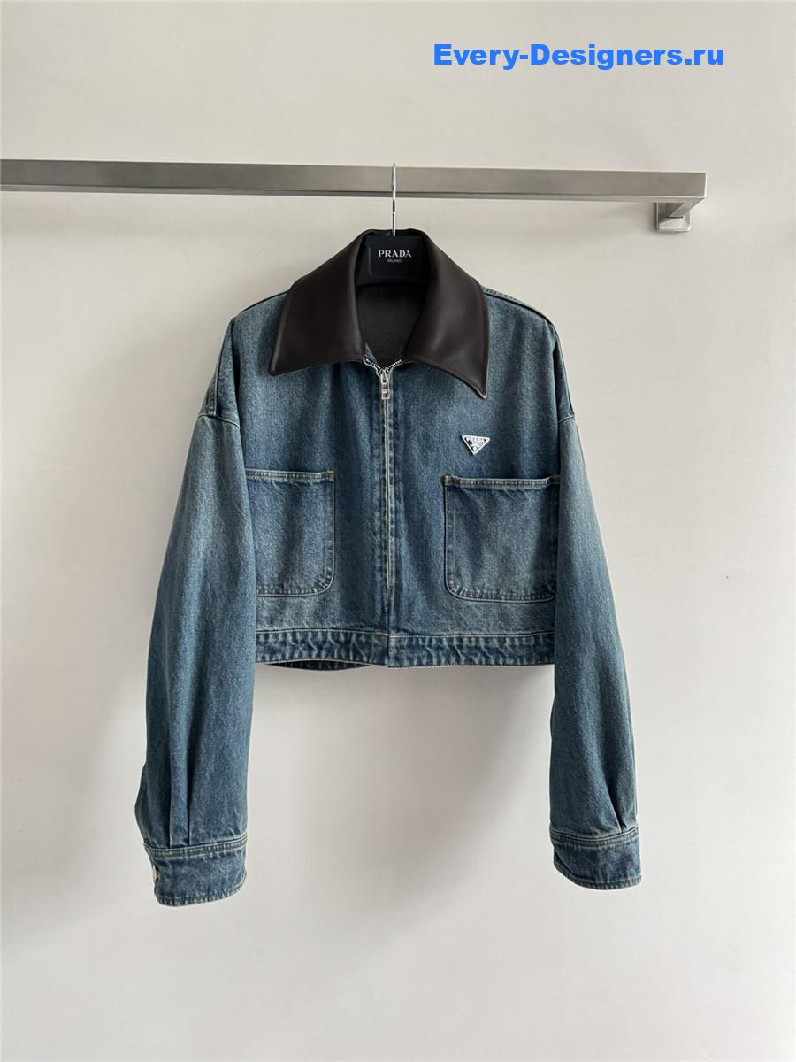 Pra*a blue cropped denim jacket