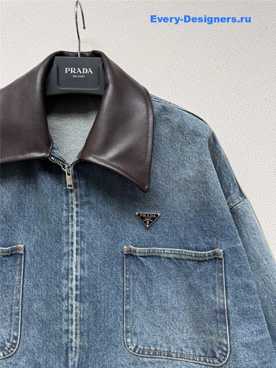 Pra*a blue cropped denim jacket