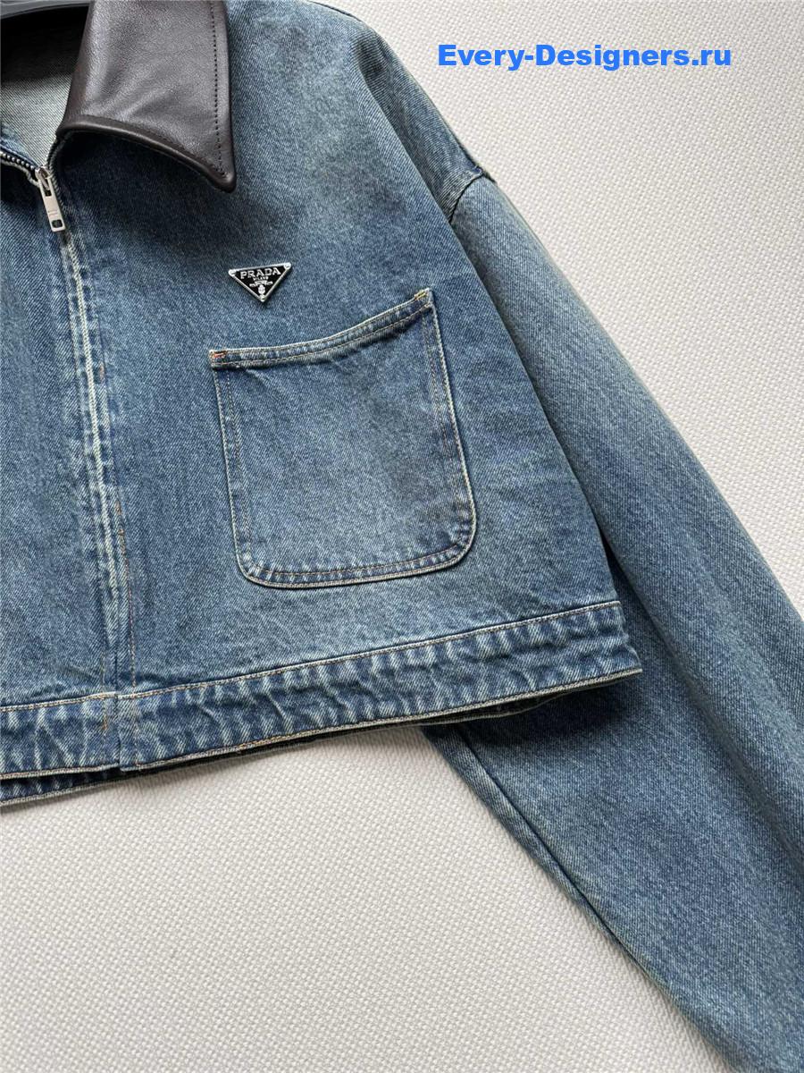 Pra*a blue cropped denim jacket