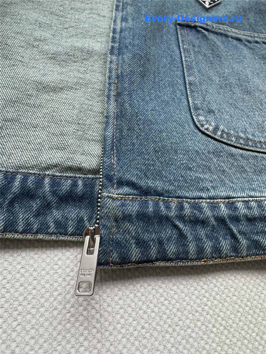 Pra*a blue cropped denim jacket